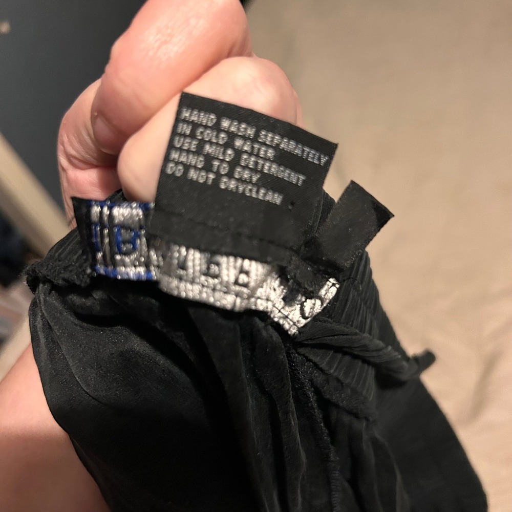 I.B. Diffusion Vintage 100% Silk Black Studded Pocket Wide Leg Pants 8 - Picture 5 of 5